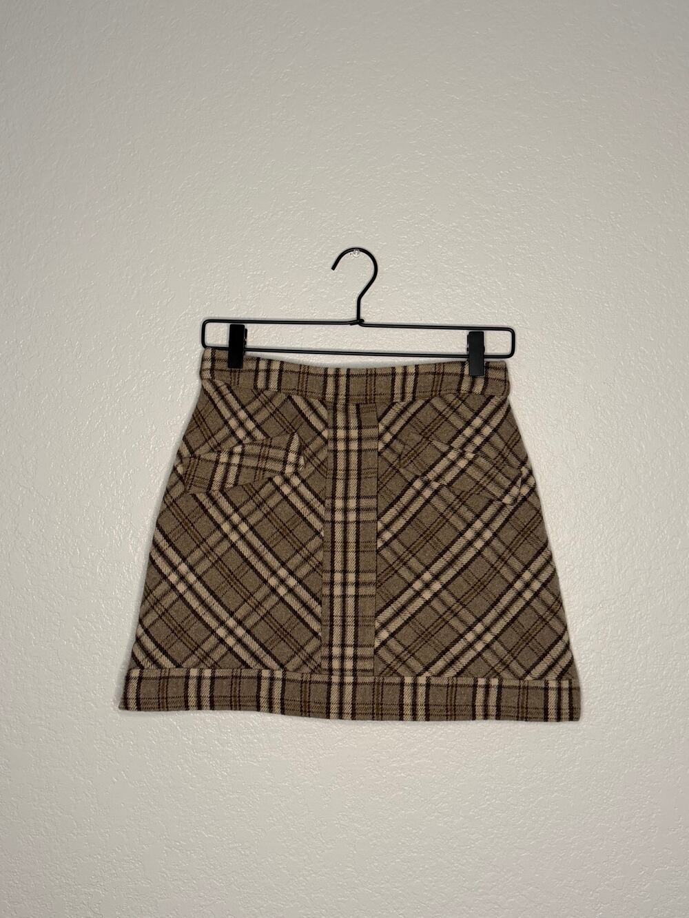 blu pepper Brown Plaid Mini Skirt – Size Medium